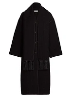 Embroidered Scarf Coat