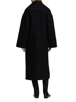 Embroidered Scarf Coat