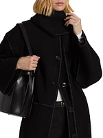 Embroidered Scarf Coat
