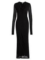 Draped V-Neck Maxi Dress