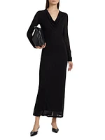 Draped V-Neck Maxi Dress