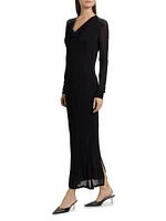 Draped V-Neck Maxi Dress