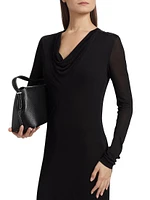 Draped V-Neck Maxi Dress