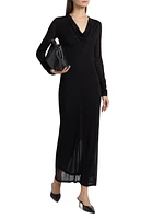 Draped V-Neck Maxi Dress