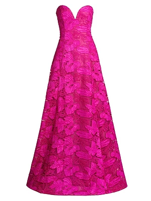 Francine Guipure Lace Strapless Gown