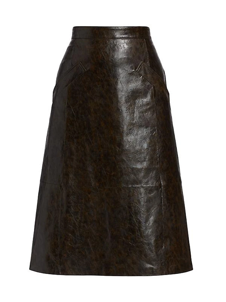 Zadie Faux Leather Midi-Skirt