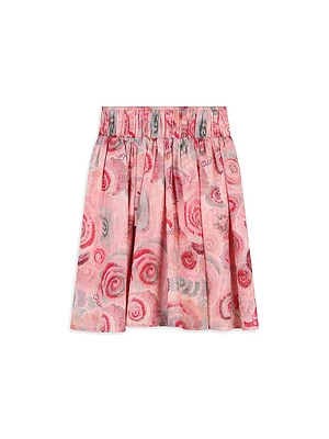 Little Girl's & Ceremonie Spiral Print Skirt