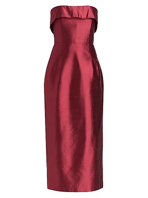 Novella Satin Column Cocktail Dress