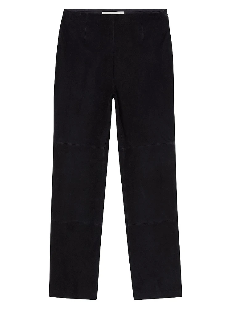 Suede High-Waist Trousers