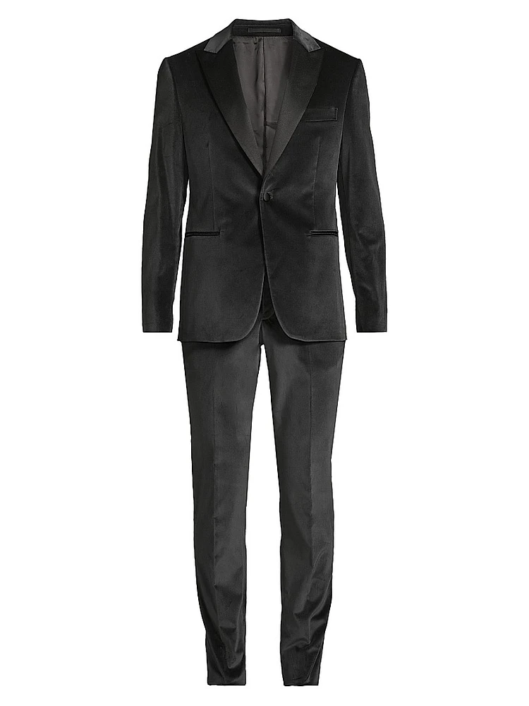 Satin-Lapel Velvet Tuxedo