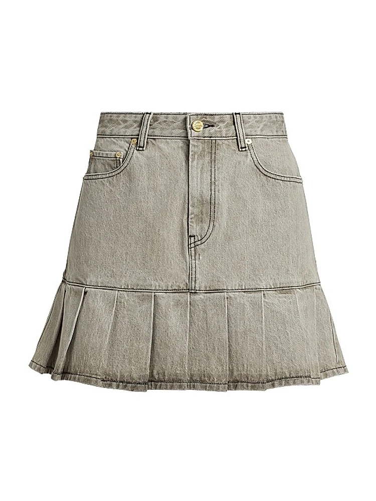 Future Apparel Denim Pleated Miniskirt