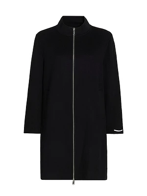 Salvia Wool-Blend Zip-Up Coat