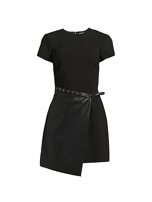 Liana Mix Media Wrap Dress