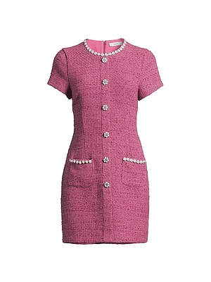 Alani Tweed Embellished Trim Dress
