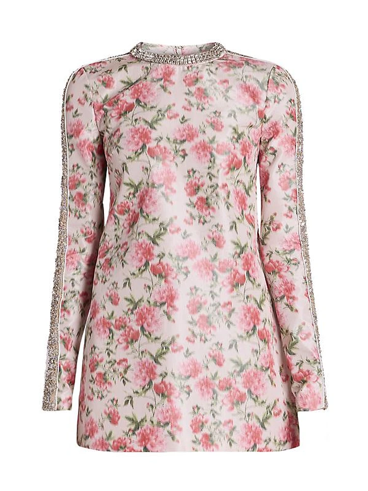 Floral Silk-Blend Minidress