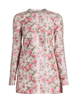 Floral Silk-Blend Minidress