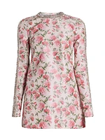 Floral Silk-Blend Minidress