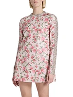 Floral Silk-Blend Minidress