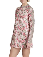 Floral Silk-Blend Minidress