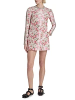 Floral Silk-Blend Minidress