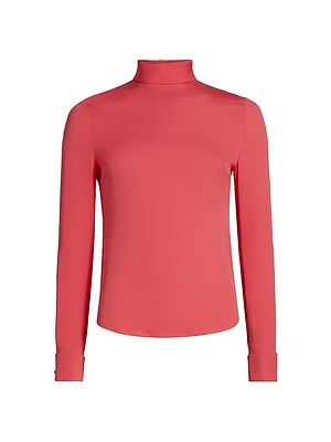 Silk Stand Collar Blouse
