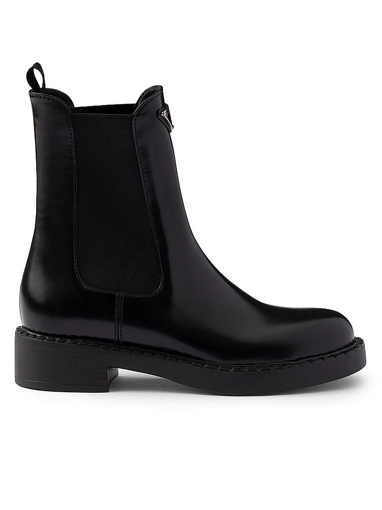 Brushed Calf Leather Chelsea Boots