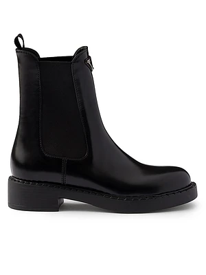 Brushed Calf Leather Chelsea Boots