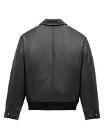 Bomber Jacket in Grained Lambskin