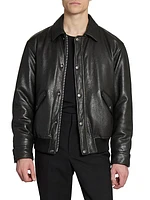 Bomber Jacket in Grained Lambskin