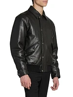 Bomber Jacket in Grained Lambskin