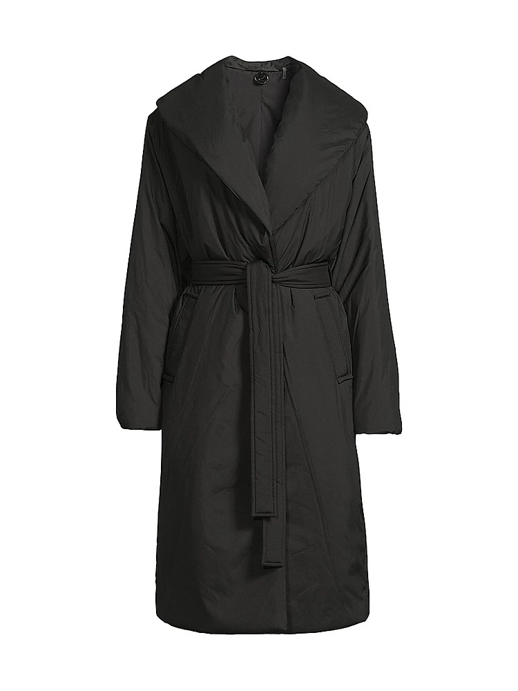 Mia Faux Down Tie-Waist Coat