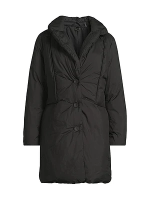 Meg Quilted Button-Front Coat