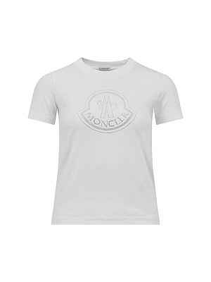 Cotton Metallic Print Logo T-Shirt