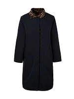Leopard Reversible Button-Front Coat