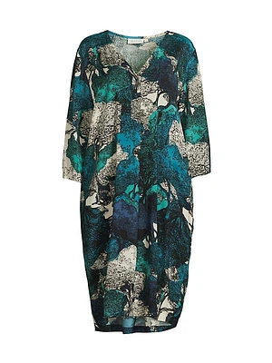 Nodetta Botanical V-Neck Midi-Dress