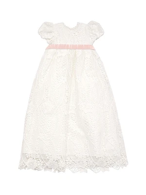 Baby Girl's Venice Lace Christening Gown & Bonnet Set