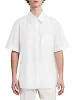 Poplin Button-Front Short-Sleeve Shirt