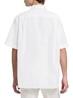 Poplin Button-Front Short-Sleeve Shirt