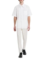 Poplin Button-Front Short-Sleeve Shirt