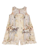 Little Girl's & Printed Ruffle-Trim Romper