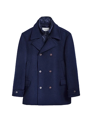 Wool-Blend Double-Breasted Peacoat