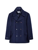 Wool-Blend Double-Breasted Peacoat