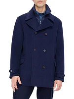 Wool-Blend Double-Breasted Peacoat