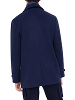 Wool-Blend Double-Breasted Peacoat