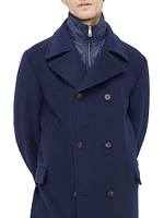 Wool-Blend Double-Breasted Peacoat