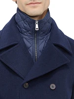 Wool-Blend Double-Breasted Peacoat