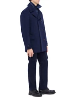 Wool-Blend Double-Breasted Peacoat