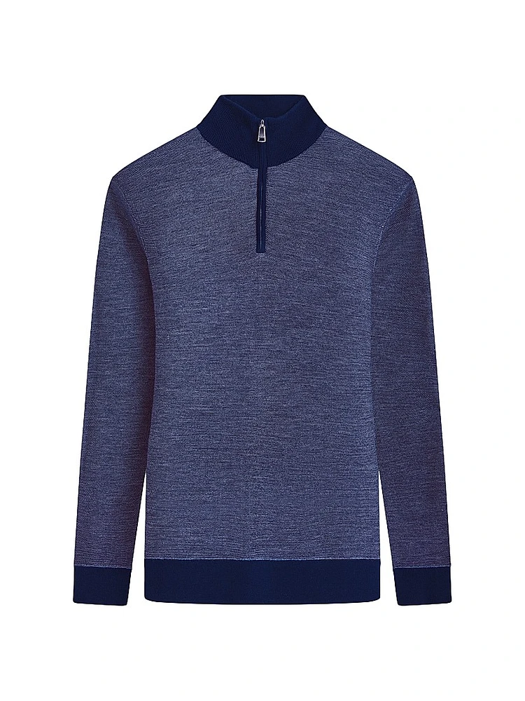 Merino Wool-Silk Half-Zip Sweater
