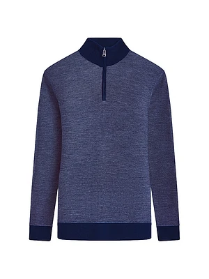 Merino Wool-Silk Half-Zip Sweater