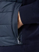 Quilted Merino Wool Zip-Up Sweater